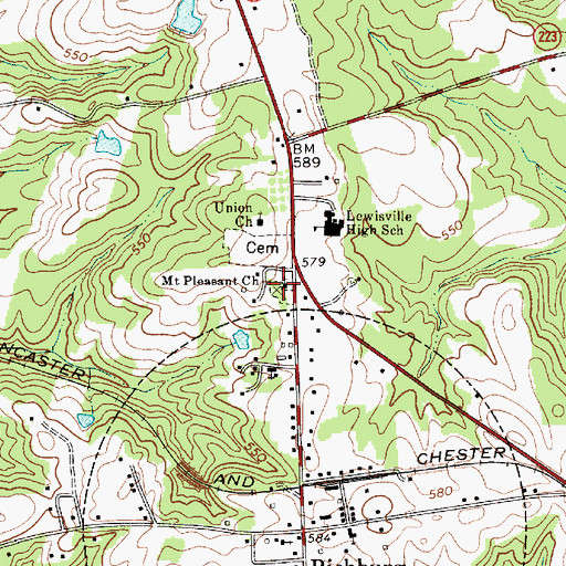 Topographic Map of Mount Pleasant Church, SC