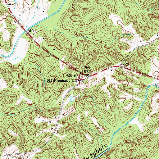 Topographic Map of Mount Pleasant Church, SC