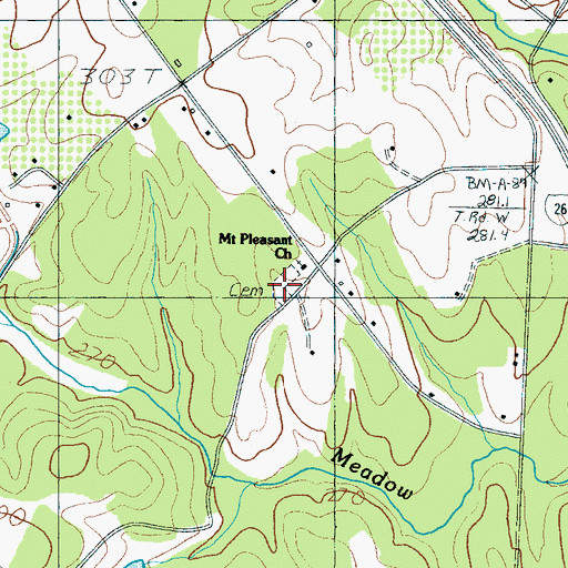 Topographic Map of Mount Pleasant Church, SC