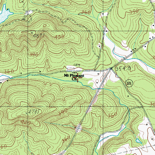Topographic Map of Mount Pleasant Church, SC
