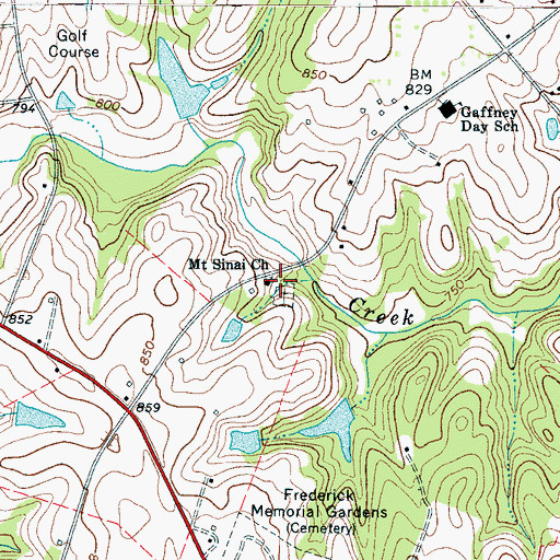 Topographic Map of Mount Sinai Baptist Church, SC