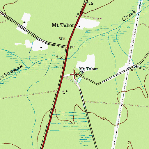 Topographic Map of Mount Tabor Church, SC