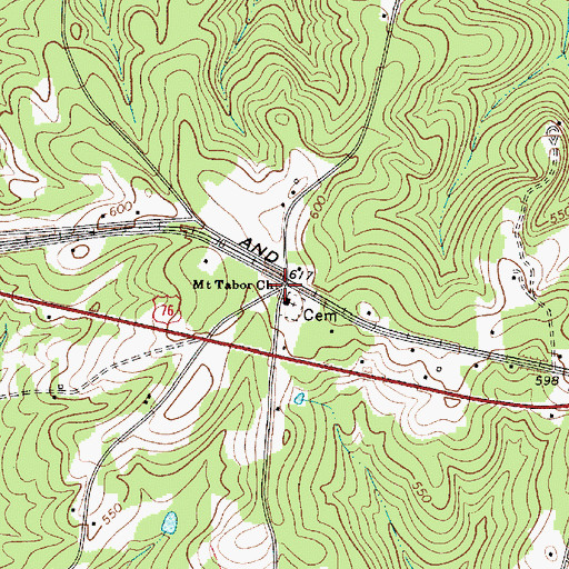 Topographic Map of Mount Tabor Lutheran Church, SC