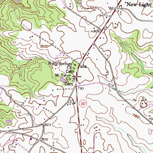 Topographic Map of Mount Tabor Baptist Church, SC