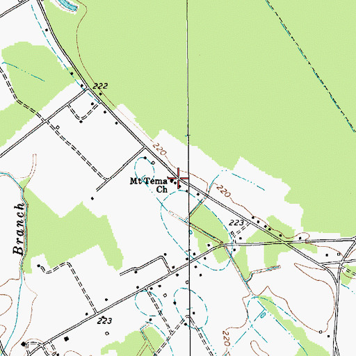 Topographic Map of Mount Tema Church, SC