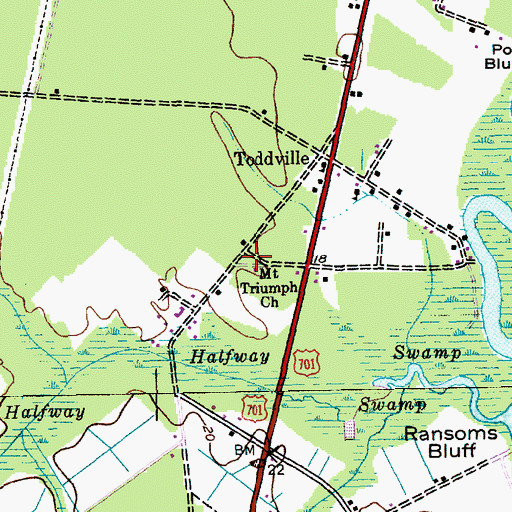 Topographic Map of Mount Triumph Church, SC