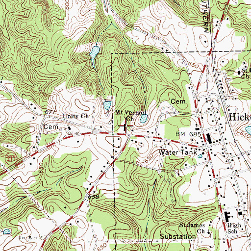 Topographic Map of Mount Vernon United Methodist Church, SC