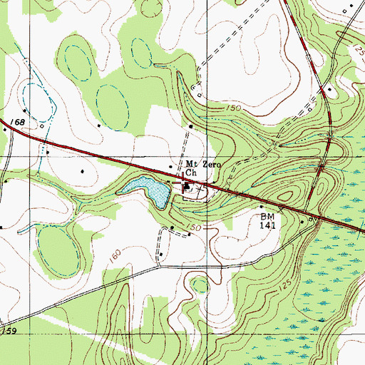 Topographic Map of Mount Zero Church, SC