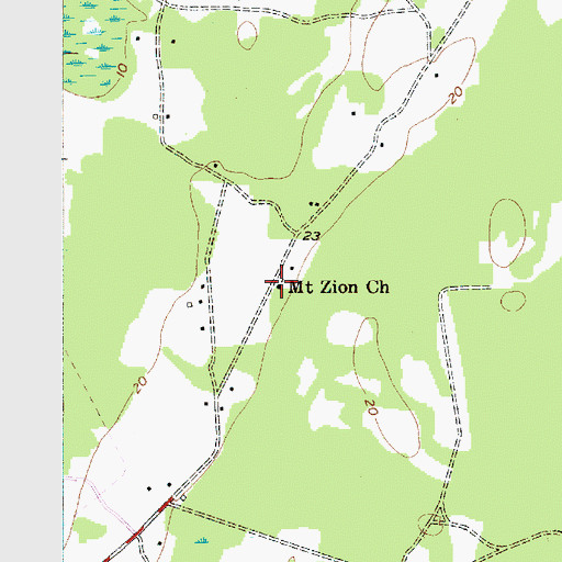 Topographic Map of Mount Zion Church, SC