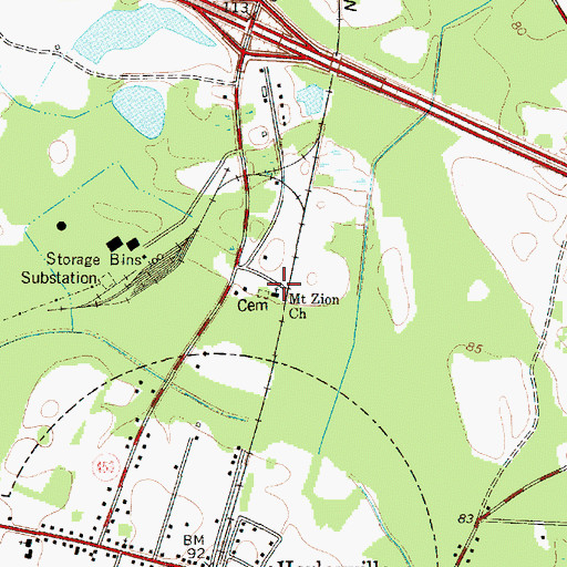 Topographic Map of Mount Zion Church, SC