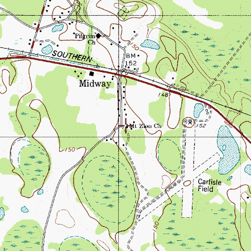 Topographic Map of Mount Zion Church, SC