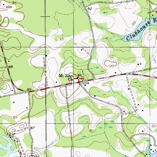 Topographic Map of Mount Zion Church, SC