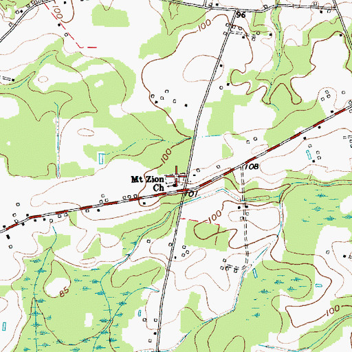 Topographic Map of Mount Zion Church, SC