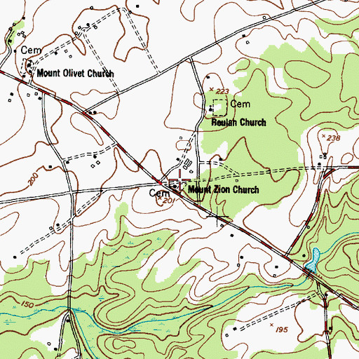 Topographic Map of Mount Zion Church, SC