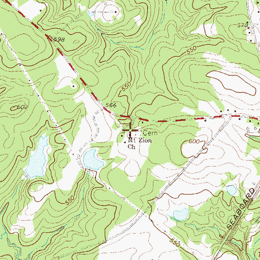 Topographic Map of Mount Zion Church, SC