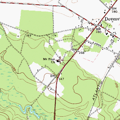 Topographic Map of Mount Zion Church, SC