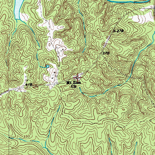 Topographic Map of Mount Zion Church, SC