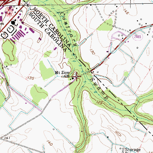 Topographic Map of Mount Zion Church, SC