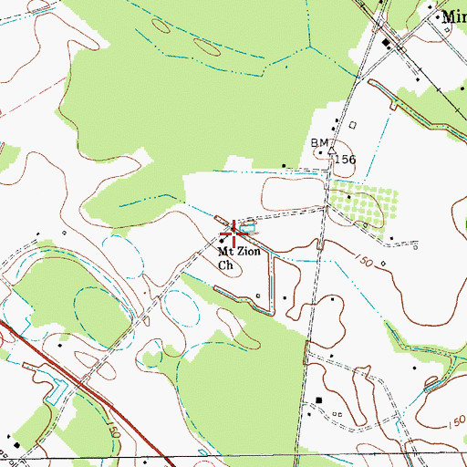 Topographic Map of Mount Zion Church, SC