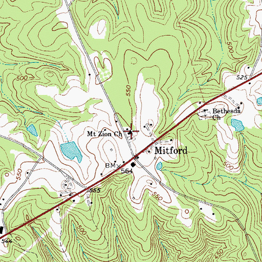 Topographic Map of Mount Zion Church, SC