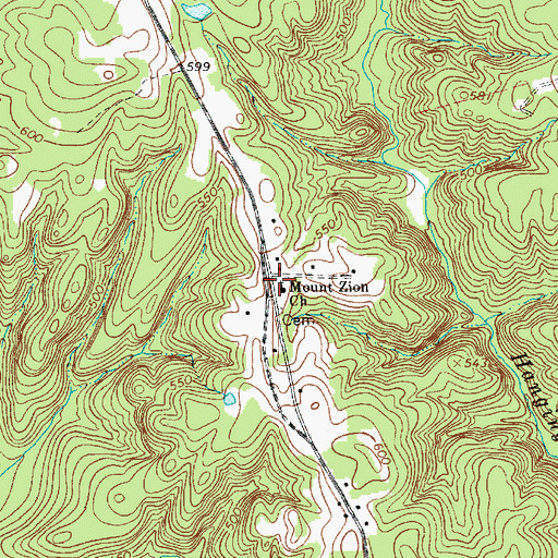 Topographic Map of Mount Zion Church, SC