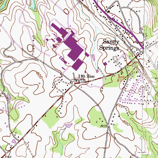 Topographic Map of Mount Zion Church, SC