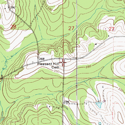 Topographic Map of Pleasant Hill Cemetery, AL