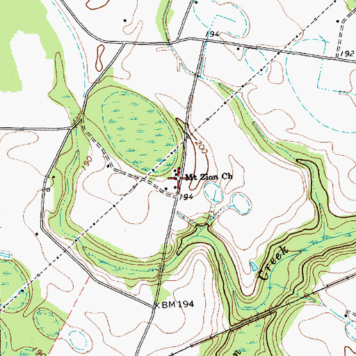 Topographic Map of Mount Zion Church, SC