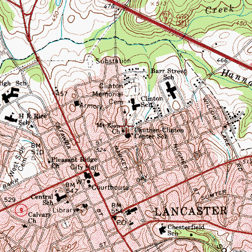 Topographic Map of Mount Zion Church, SC