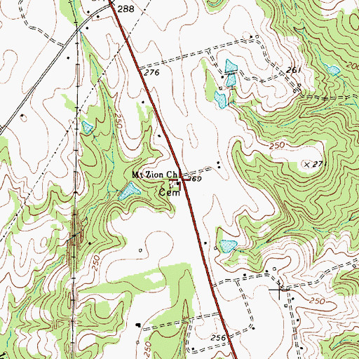 Topographic Map of Mount Zion Church, SC