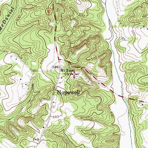 Topographic Map of Mount Zion Number 2 African Methodist Episcopal Zion Church, SC