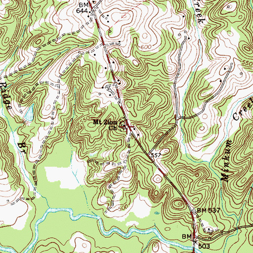 Topographic Map of Mount Zion Baptist Church, SC
