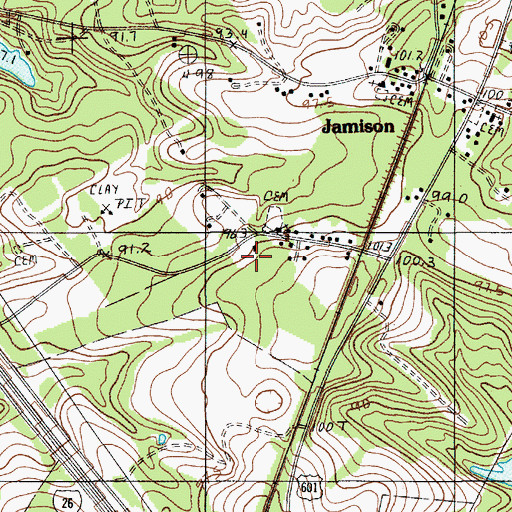 Topographic Map of Mount Zion School, SC