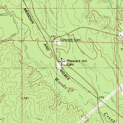 Topographic Map of Pleasant Hill Cemetery, AL