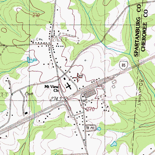 Topographic Map of Mount View Church, SC