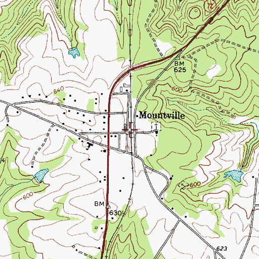 Topographic Map of Mountville, SC