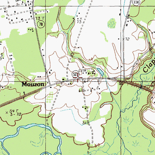 Topographic Map of Mouzon, SC