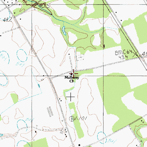 Topographic Map of Mulberry Church, SC