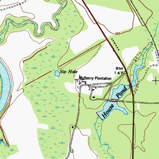 Topographic Map of Mulberry Plantation, SC