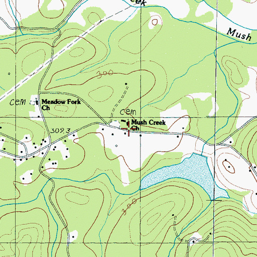 Topographic Map of Mush Creek Church, SC