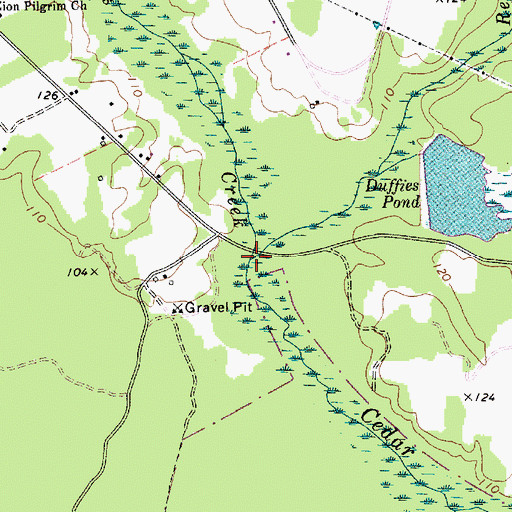 Topographic Map of Myers Creek, SC