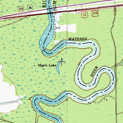 Topographic Map of Myers Lake, SC