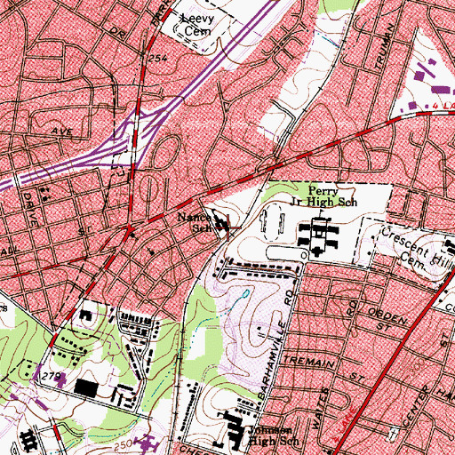 Topographic Map of Nance School, SC
