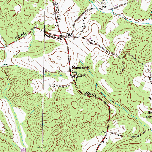 Topographic Map of Nazareth Church, SC