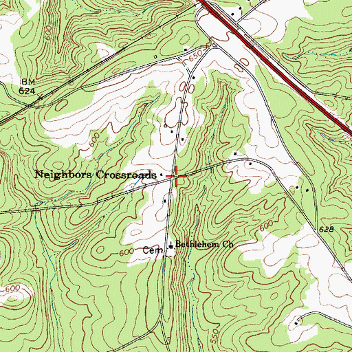 Topographic Map of Neighbors Crossroads, SC
