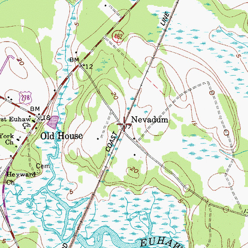 Topographic Map of Nevadum, SC