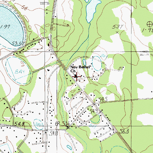 Topographic Map of New Bethel Church, SC