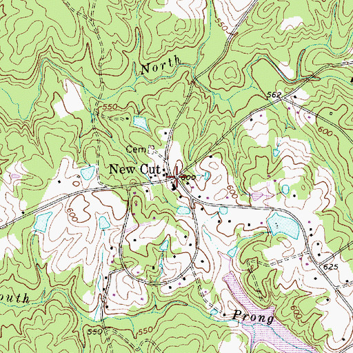 Topographic Map of New Cut, SC