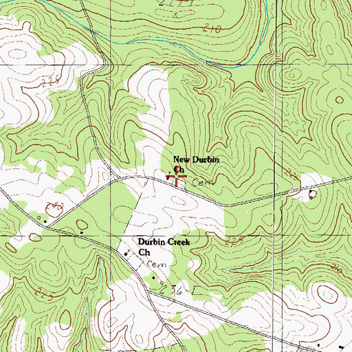 Topographic Map of New Durbin Church, SC