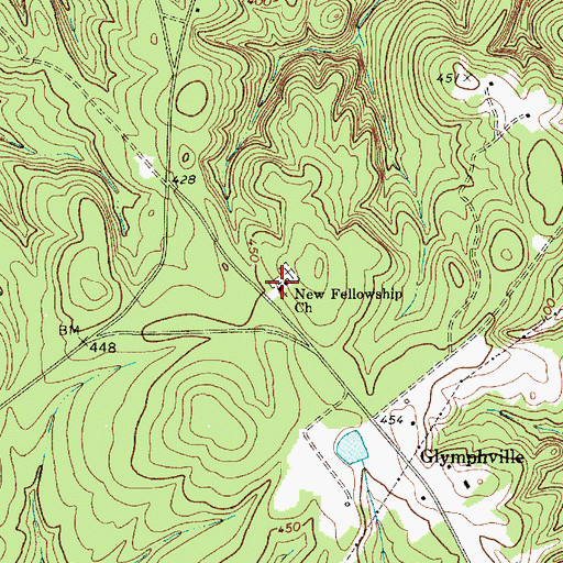 Topographic Map of New Fellowship Church, SC